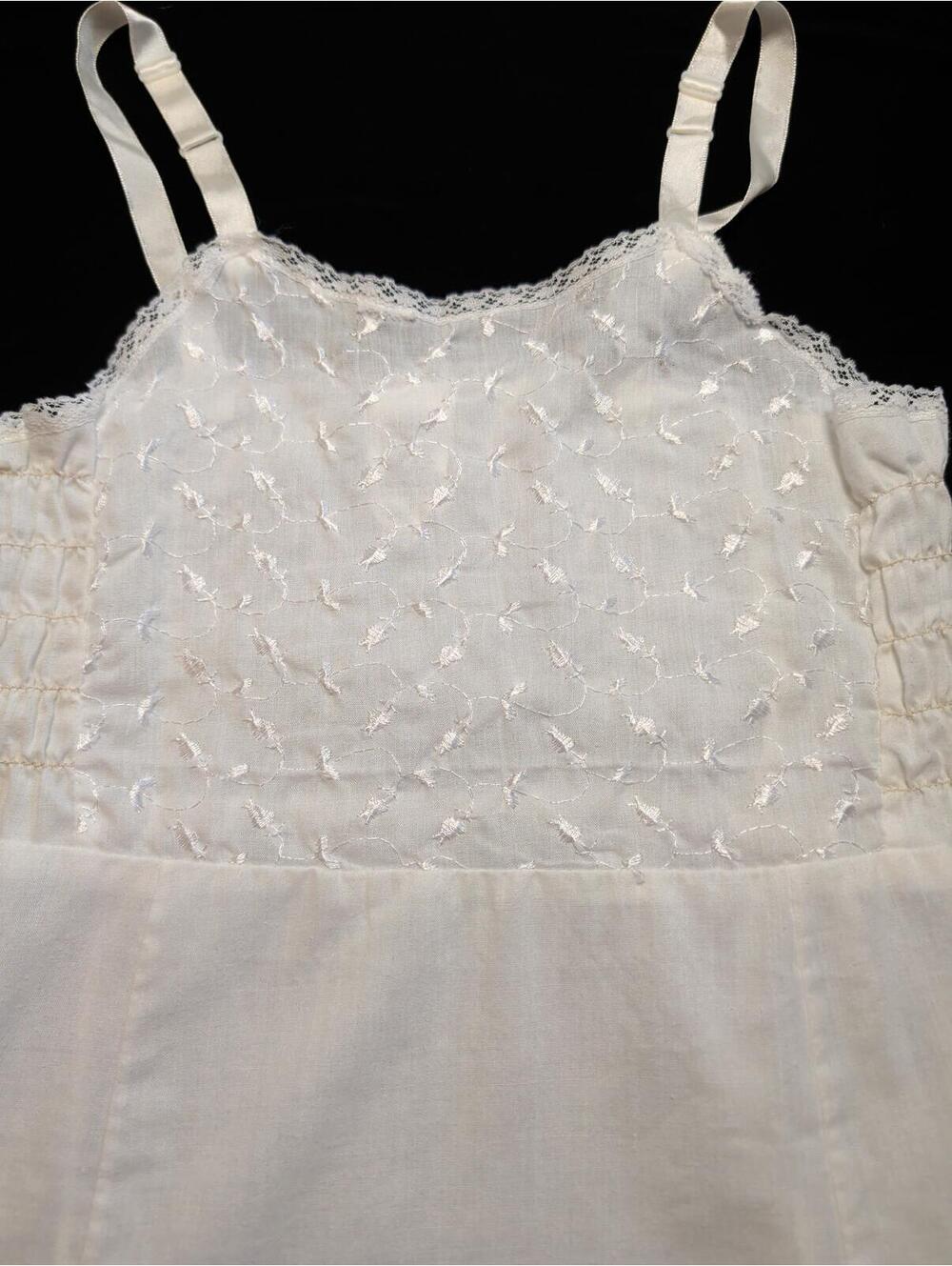 Vintage Stoneswear Girls White Full Slip/Dress Size 8 Lace Ruffle - Picture 4 of 4